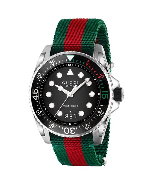 gucci red sport watch|Gucci dive men's watch.